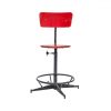 Red Wooden Stools with Back
