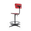 Red Wooden Stools with Back - Imagen 2