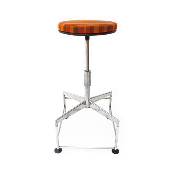 Retro Stool Upholstered with Vibrant Colours