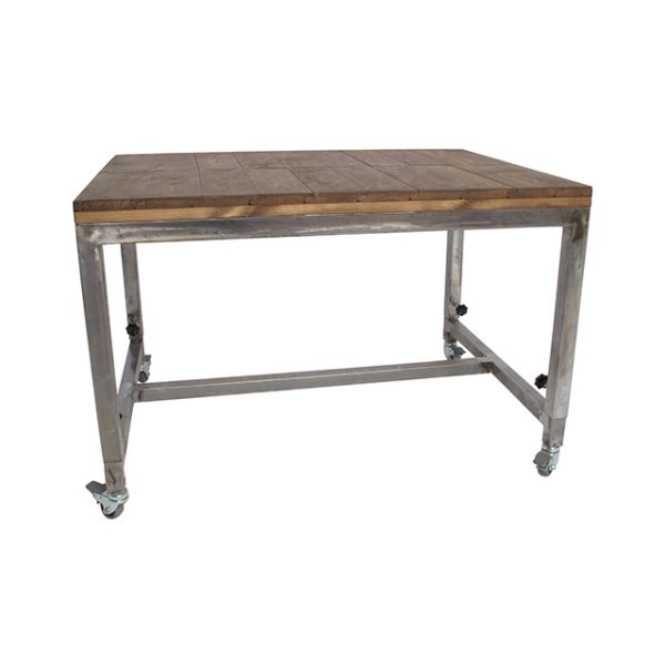 Wheeled Adjustable Height Wooden Table 11